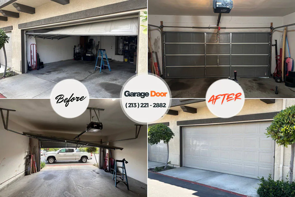 Before and after: garage door repair Canterwood, WA